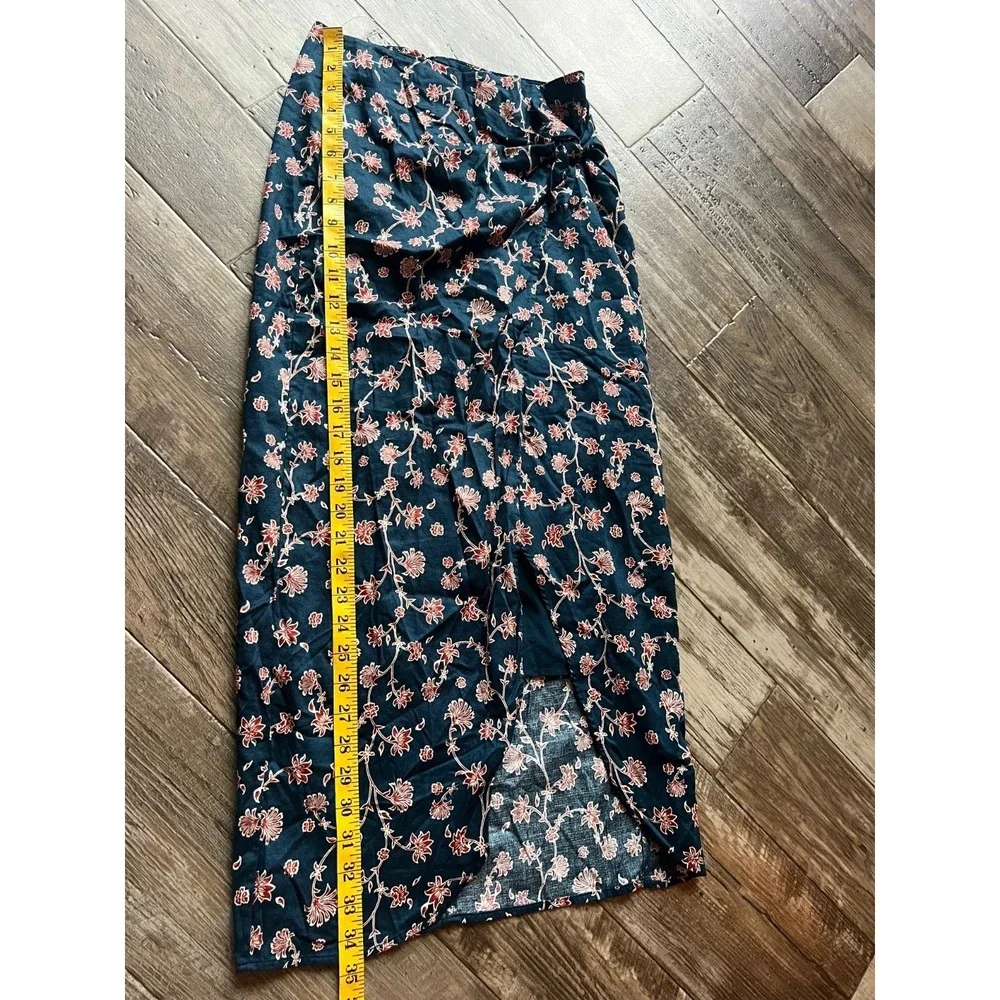 House of Harlow 1960 Maxi Skirt Size 4 Floral BOHO Cottagecore Teal Brown‎